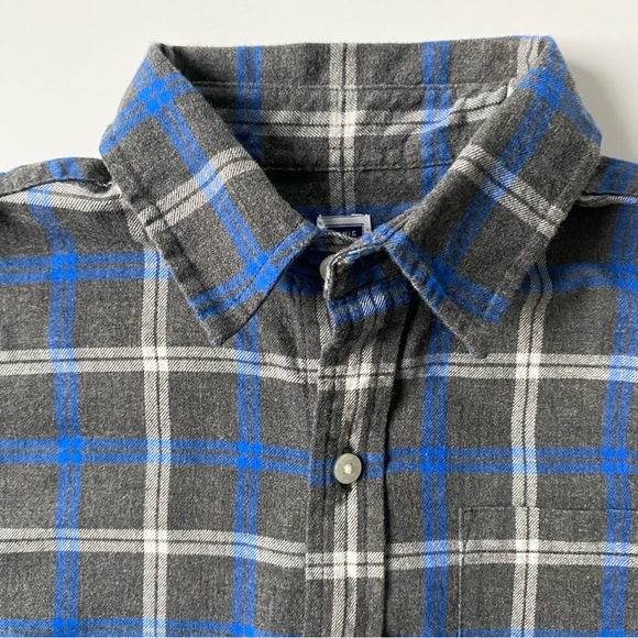 Janie and Jack Shirt Size 8 Boys Button Up Plaid Dress Gray Blue 100% Cotton EUC - Picture 2 of 16
